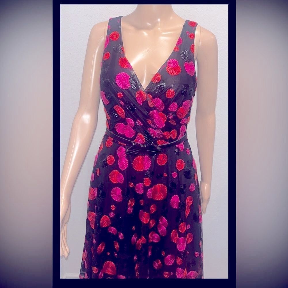 Vintage Eva Francoโasymmetricalโembroideredโdress